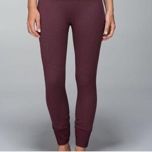 Lululemon Ebb To Street Heathered Bordeaux Drama Burgundy Seamless Leggings 8